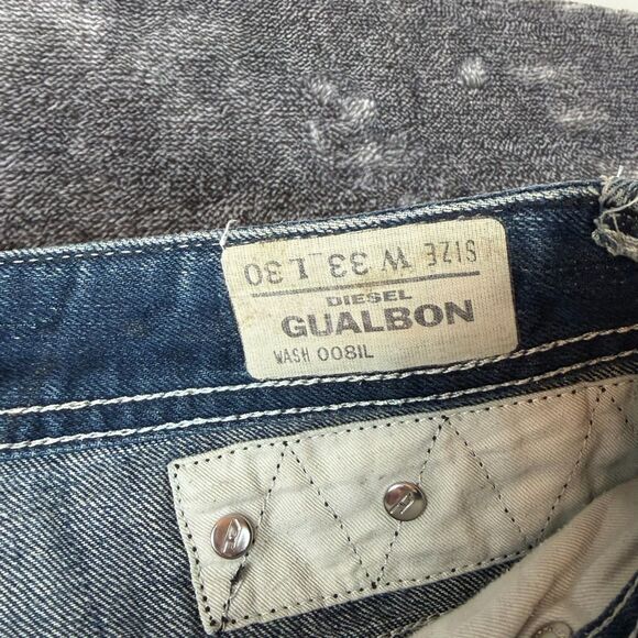 Diesel Gualbon Men's Denim Baggy Distressed Jeans Cinch Waist 33X30(37X28) 0081L - Picture 4 of 16